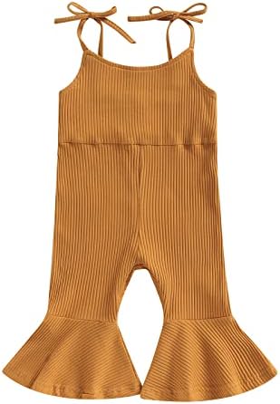 ZAXARRA Toddler Baby Girl Clothes Baby Girl Jumpsuit Romper Baby Overalls Straps Bell-Bottom Pants Baby Fall Summer Outfits ZAXARRA