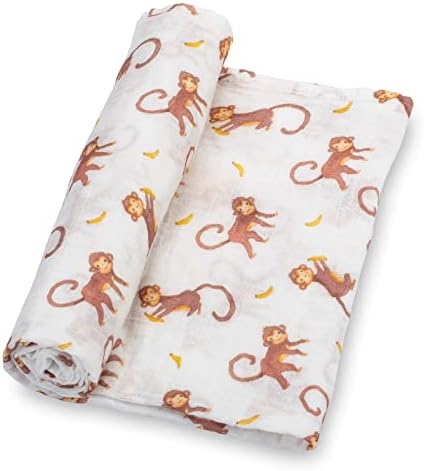 LollyBanks Baby Muslin Swaddle Blanket | 100% Cotton | Extra-Large 47 x 47 inches | Lightweight, Breathable, and Featuring Charming Giraffe Prints LollyBanks