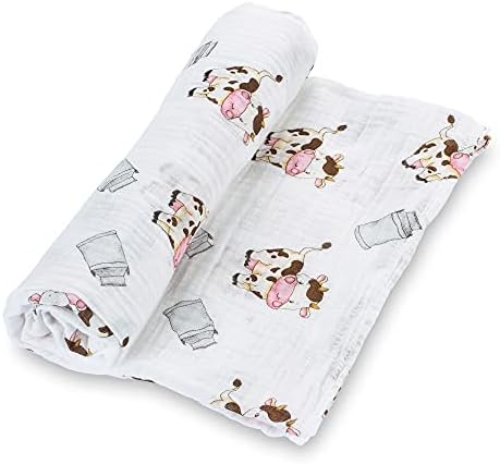 LollyBanks Baby Muslin Swaddle Blanket | 100% Cotton | Extra-Large 47 x 47 inches | Lightweight, Breathable, and Featuring Charming Giraffe Prints LollyBanks