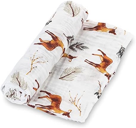 LollyBanks Baby Muslin Swaddle Blanket | 100% Cotton | Extra-Large 47 x 47 inches | Lightweight, Breathable, and Featuring Charming Giraffe Prints LollyBanks