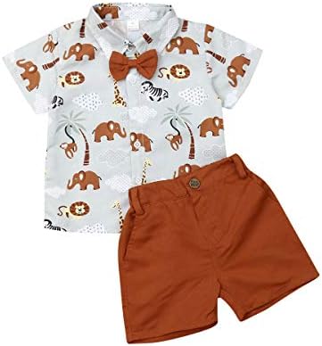 Одежда для маленьких мальчиков в вестерне, рубашка на пуговицах с короткими рукавами и кокосовой пальмой, топы + гавайские деревенские шорты, летние наряды BOIZONTY