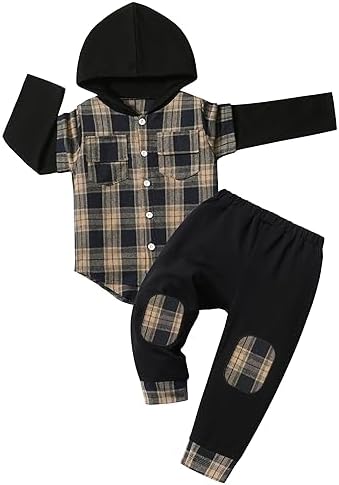DONWEN/одежда для маленьких мальчиков, клетчатая лоскутная толстовка с длинными рукавами, топ + штаны, комплект из 2 предметов, осенне-зимний комплект одежды DONWEN