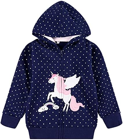 Popshion Флисовая куртка на молнии для маленьких девочек, легкая толстовка с капюшоном из 100% хлопка, осенне-зимние теплые пальто для малышей, От 2 до 7 лет Popshion