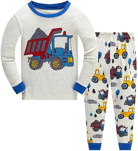 Пижамные комплекты Popshion для маленьких мальчиков, светящийся в темноте динозавр, 100% хлопок, комплект из 2 предметов, одежда для малышей, детские пижамы, одежда для сна, размер от 2 до 10 лет Popshion