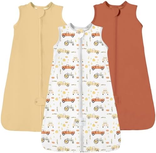 TotAha Sleep Sack для детей 6–12–15 месяцев, 3 шт., эластичные спальные мешки, мягкая маслянистая ткань, переходный спальный мешок для пеленания, двусторонние безопасные молнии, шелковистое комфортное детское носимое одеяло для девочек и мальчиков 0,5 TOG TotAha