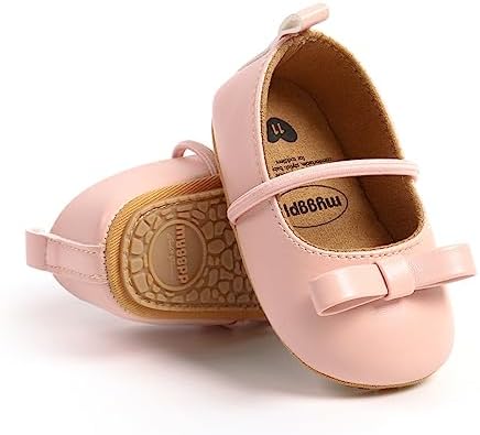 Baby Girls Mary Jane Flats Princess Wedding Dress Shoes Soft Non Slip Sole Infant Toddler First Walking Shoes Crib First Walkers Prewalkers GDSDYM