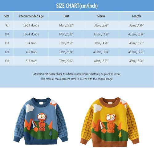 Пуловер с 3D животным принтом для маленьких мальчиков, вязаный повседневный свитер с круглым вырезом для маленьких мальчиков, милые свитера с мультяшным принтом Generic