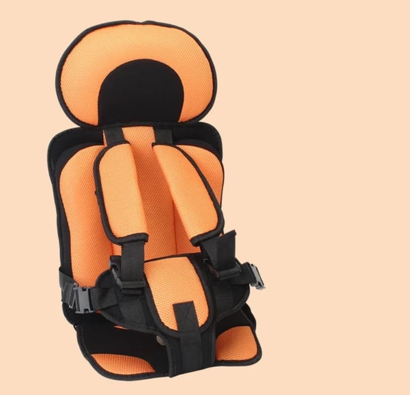 Детский безопасный коврик для стула 3-12 лет, портативные детские стулья, обновленная версия, утолщающая губка, аксессуары для подушек для детской коляски (оранжевый) Generic