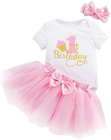 Платье «Мой первый день рождения» для новорожденных девочек, блестящее платье-пачка принцессы с блестками и бантом с принтом для младенцев YOUNGER TREE