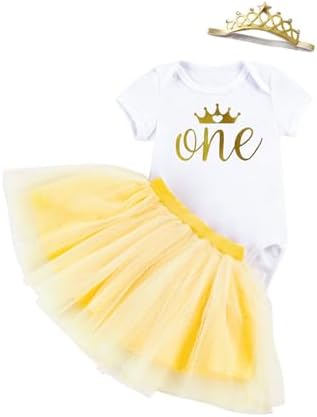 Платье «Мой первый день рождения» для новорожденных девочек, блестящее платье-пачка принцессы с блестками и бантом с принтом для младенцев YOUNGER TREE