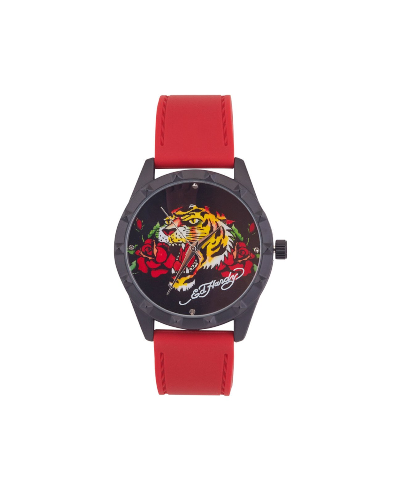 Смарт часы Ed Hardy женские аналоговые с кварцевым механизмом и силиконовым ремешком ярко-красного цвета 40мм Ed Hardy