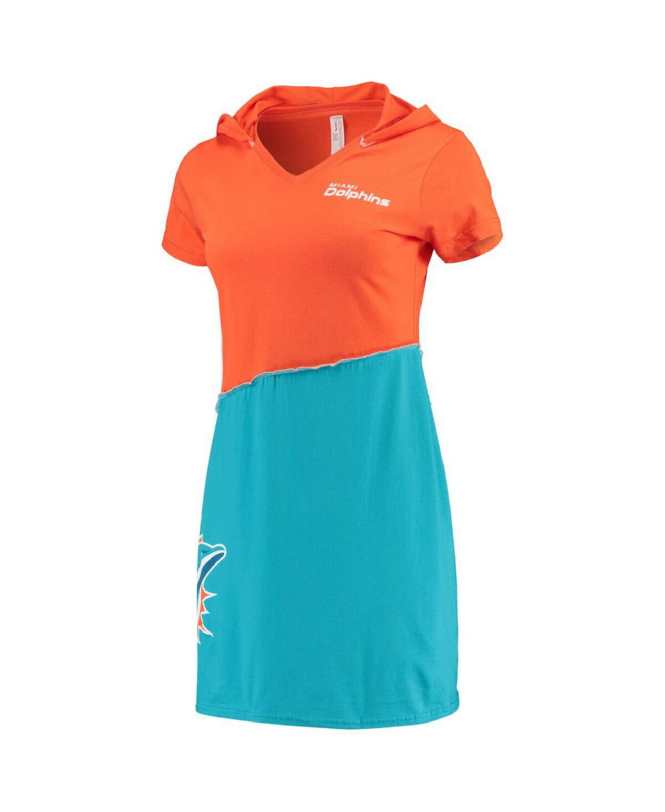 Женское мини-платье с капюшоном оранжевого цвета Aqua Miami Dolphins Refried Apparel