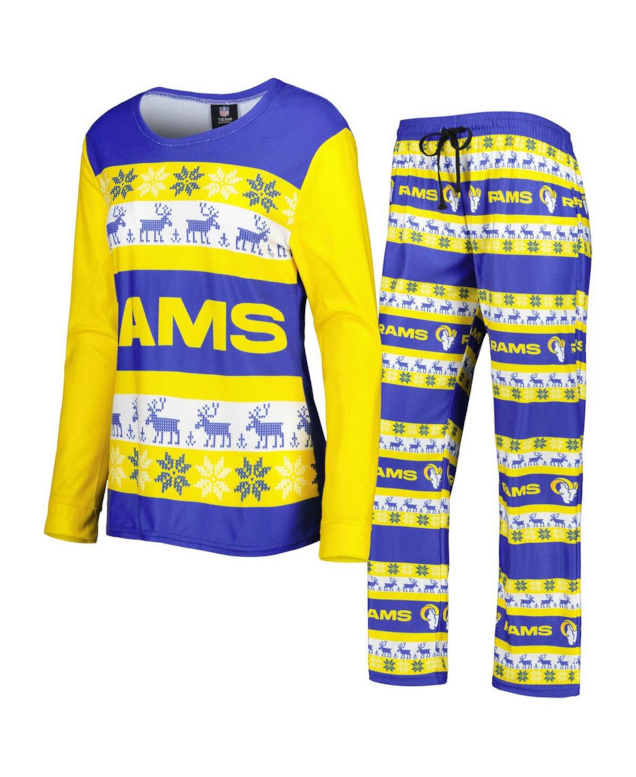 Женский пижамный комплект Royal Los Angeles Rams Holiday Ugly FOCO