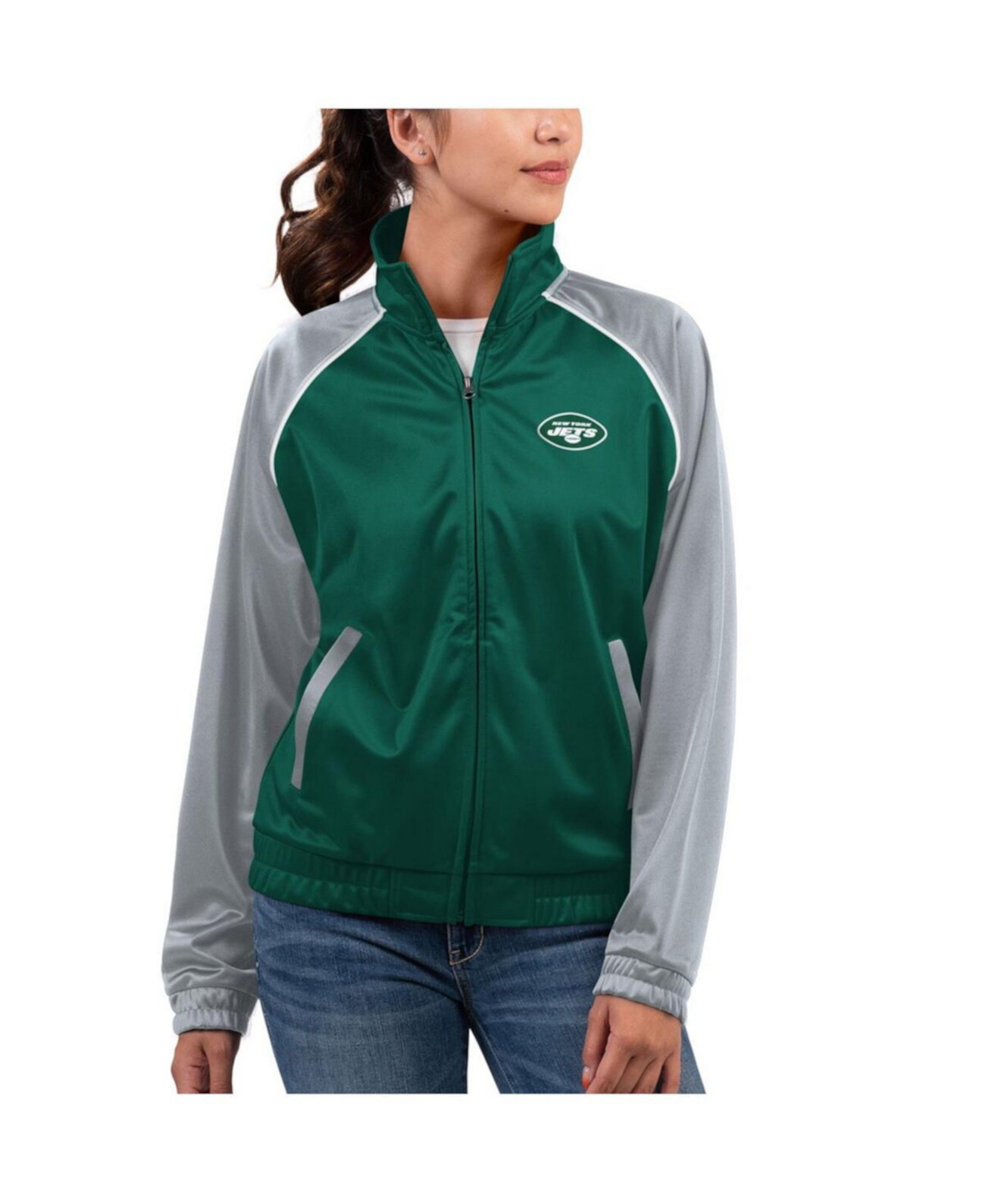 Женская Спортивная Куртка G-III New York Jets Showup Fashion Dolman на всю длину с полной молнией G-III