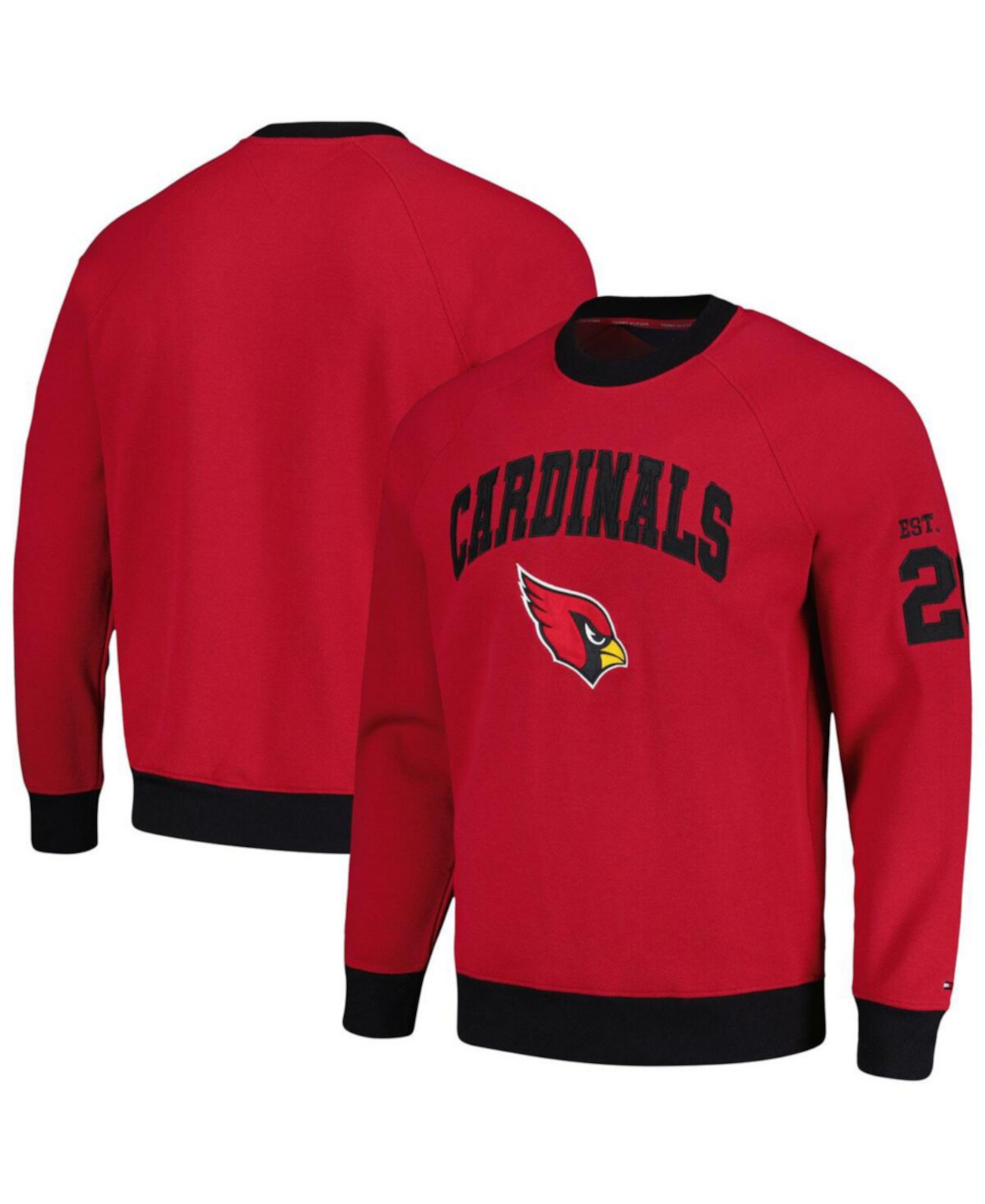 Мужской пуловер три-смесового цвета Cardinal Arizona Cardinals Reese Raglan, толстовка Tommy Hilfiger