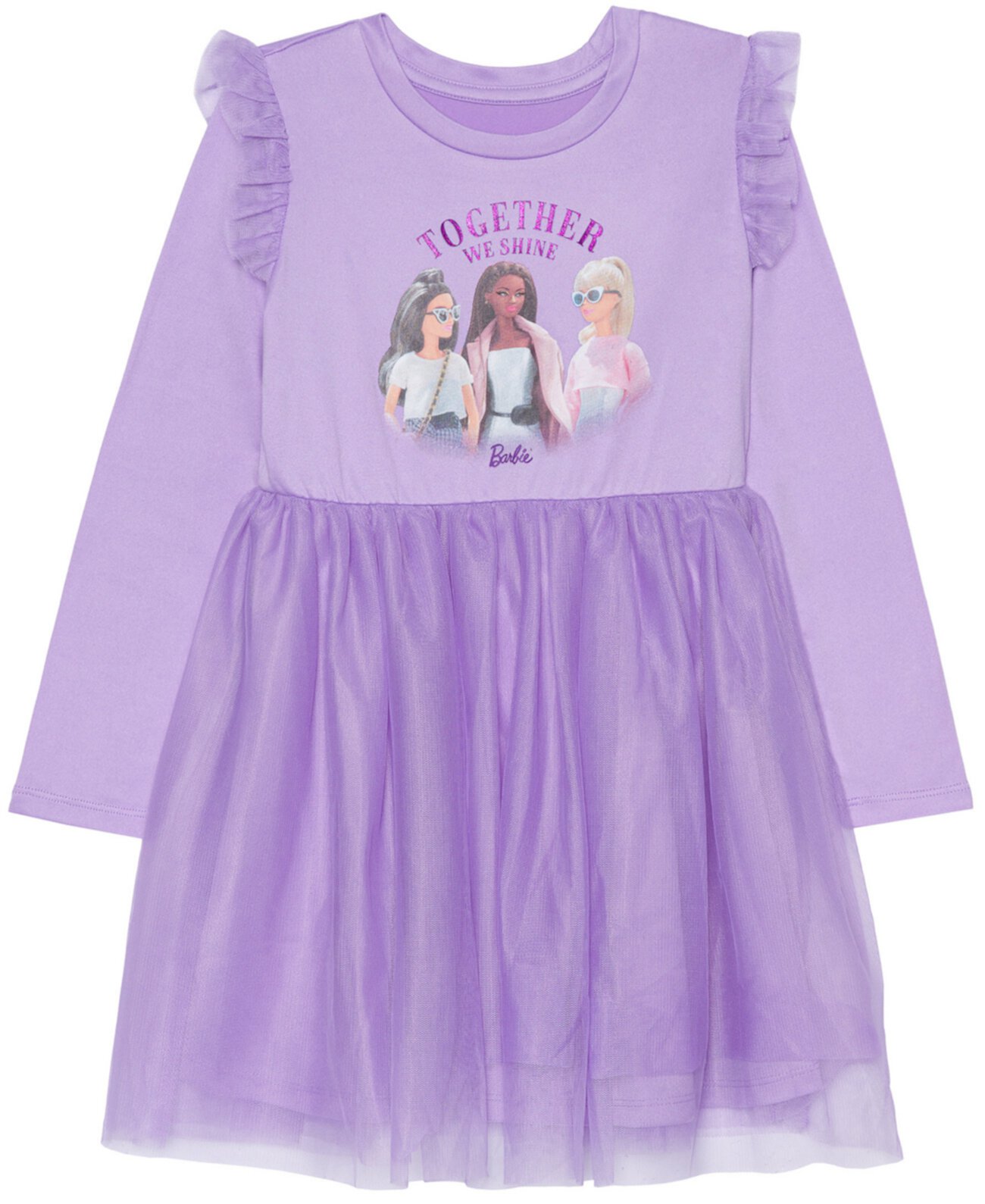 Платье для маленьких девочек с длинными рукавами Together We Shine Barbie