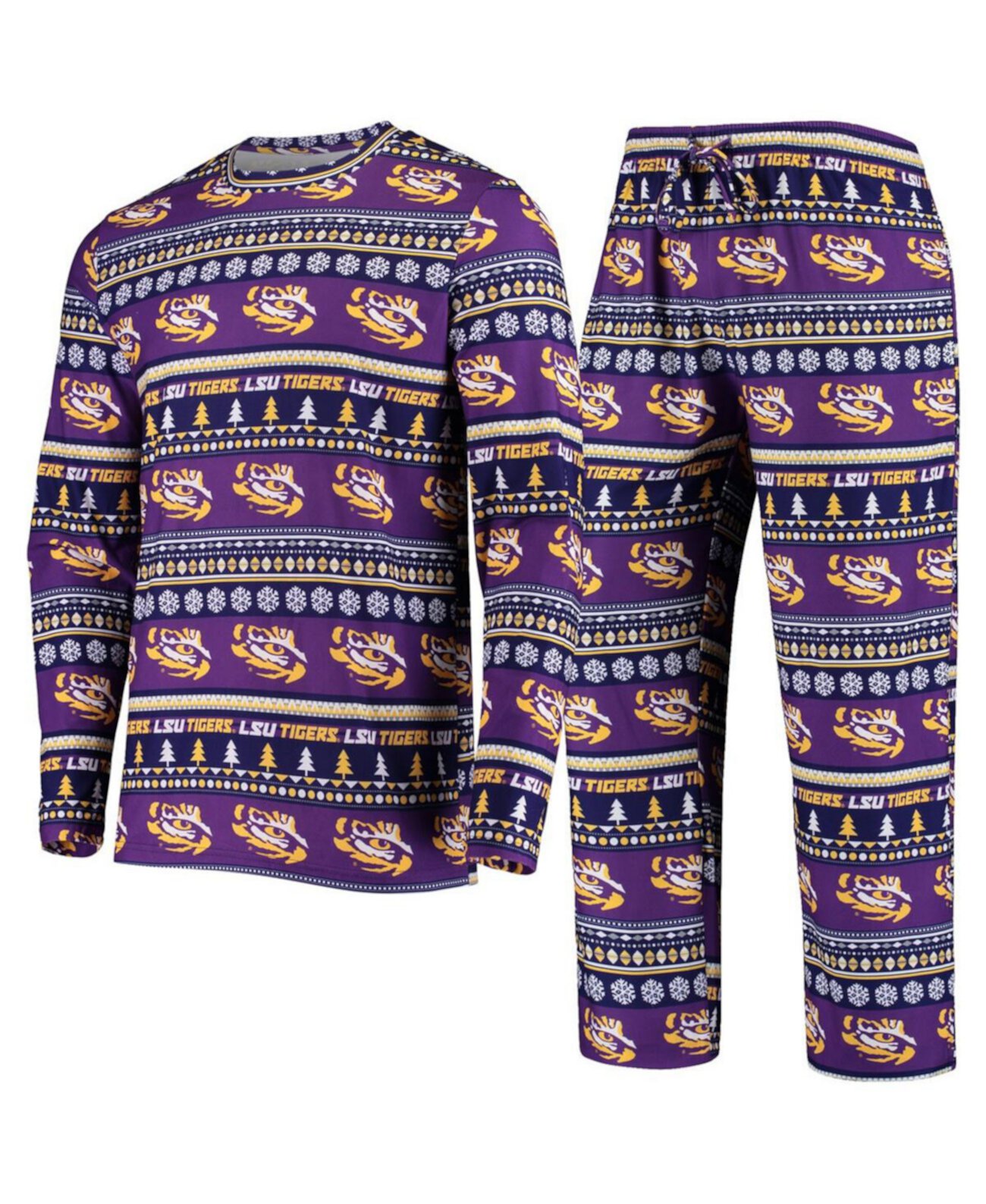 Мужской фиолетовый вязаный свитер LSU Tigers Ugly, комплект из топа и брюк с длинными рукавами Concepts Sport