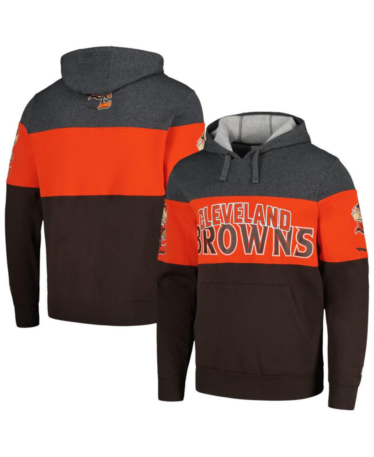 Мужской коричневый, оранжевый рваный пуловер с капюшоном Cleveland Browns Extreme Starter