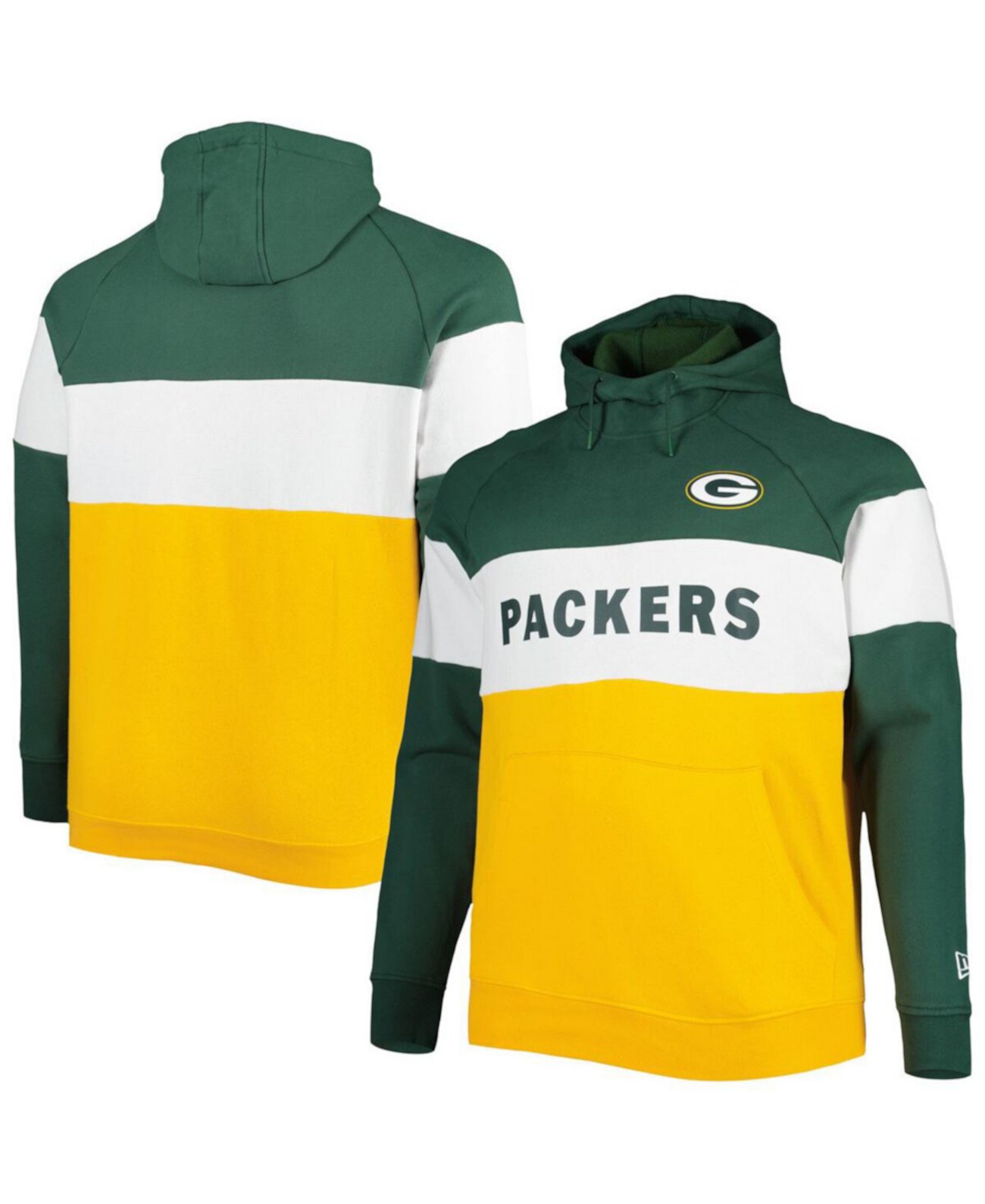 Мужской Пуловер New Era Current Colorblock Зеленый, Золотой Green Bay Packers New Era