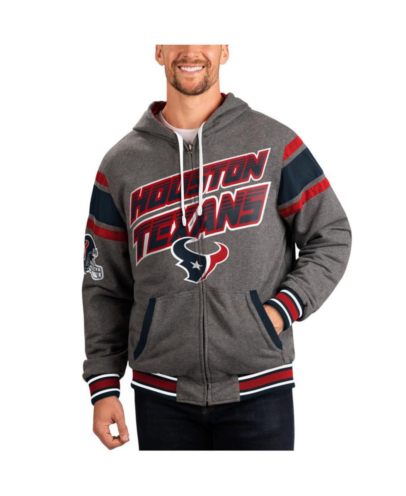 Мужская Толстовка G-III Sports Houston Texans Extreme Full Back Reversible Full-Zip Jacket G-III Sports