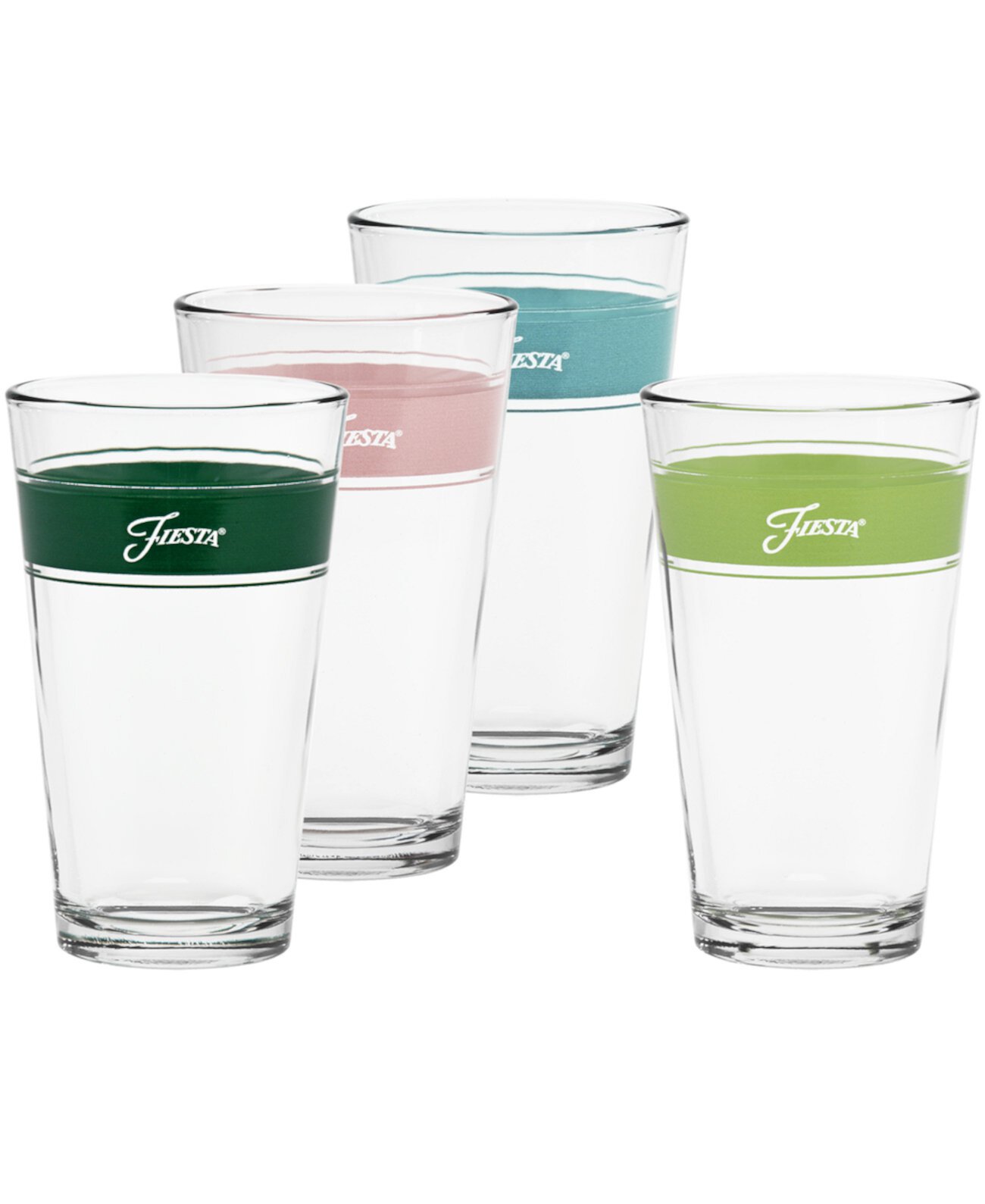 Tropical Frame 16 Ounce Tapered Cooler Glass, Set of 4 FIESTA