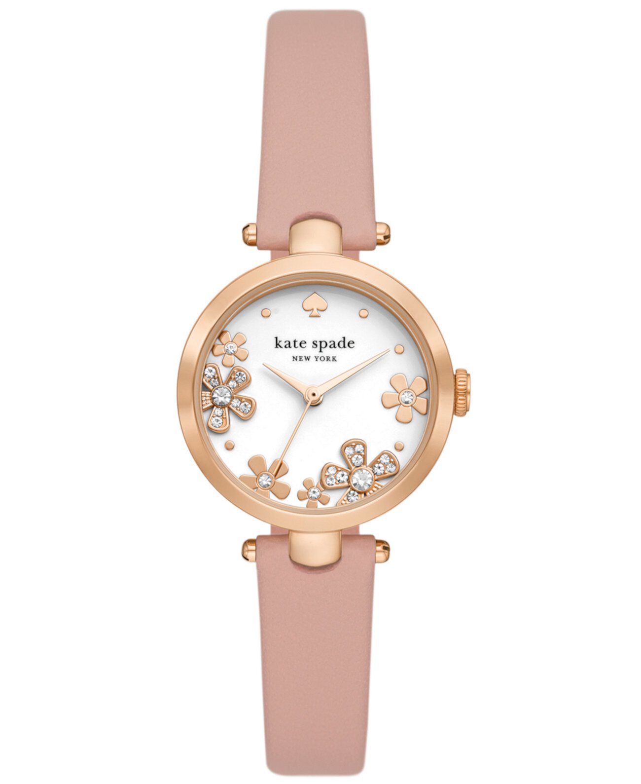 Женские розовые кожаные часы Holland с тремя стрелками, 28 мм Kate Spade New York