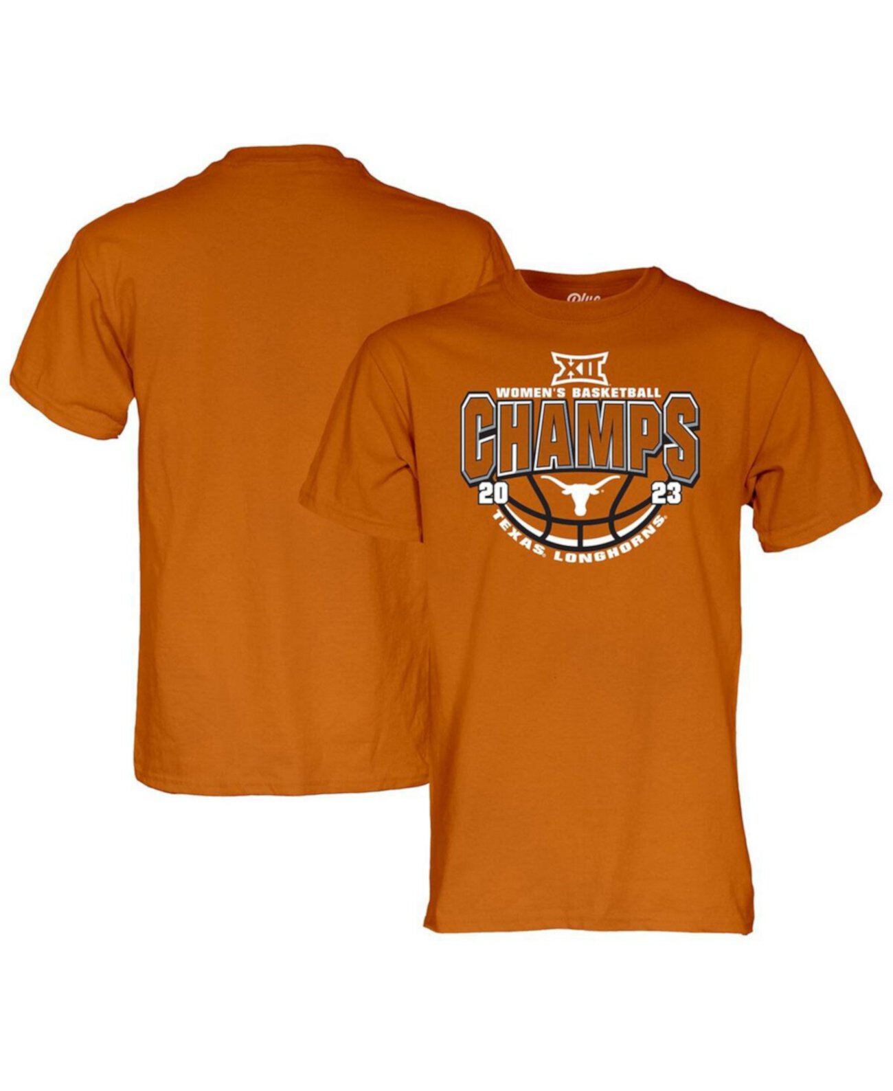 Мужская футболка Texas Orange Texas Longhorns 2023 Big 12, женская баскетбольная футболка с чемпионами регулярного сезона Blue 84