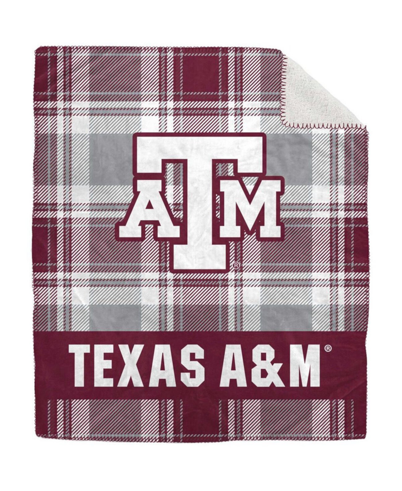 Texas A&M Aggies 50 x 60 дюймов фланелевое плюшевое одеяло из шерпы в клетку Pegasus Home Fashions