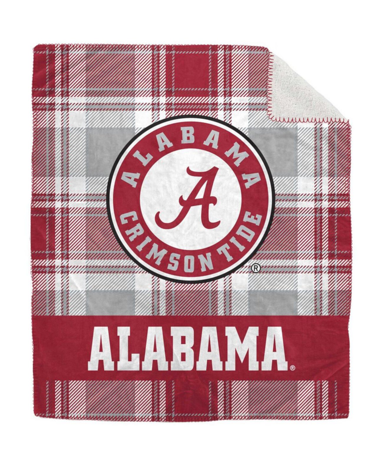 Плюшевое фланелевое одеяло Alabama Crimson Tide размером 50 x 60 дюймов в клетку Pegasus Home Fashions