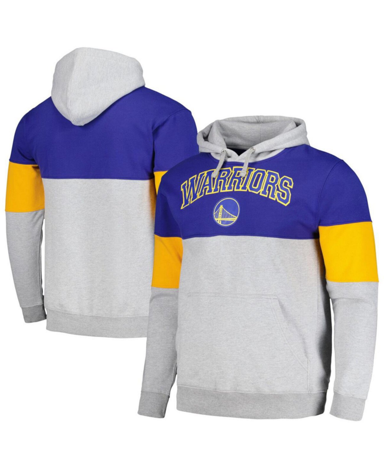 Мужской пуловер с капюшоном и контрастной отделкой Royal Golden State Warriors Fanatics