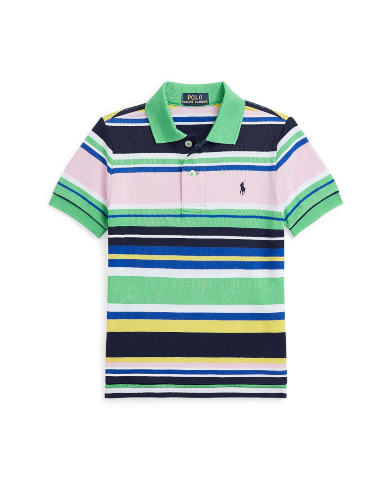 Рубашка-поло из хлопковой сетки в полоску для малышей и маленьких мальчиков Polo Ralph Lauren