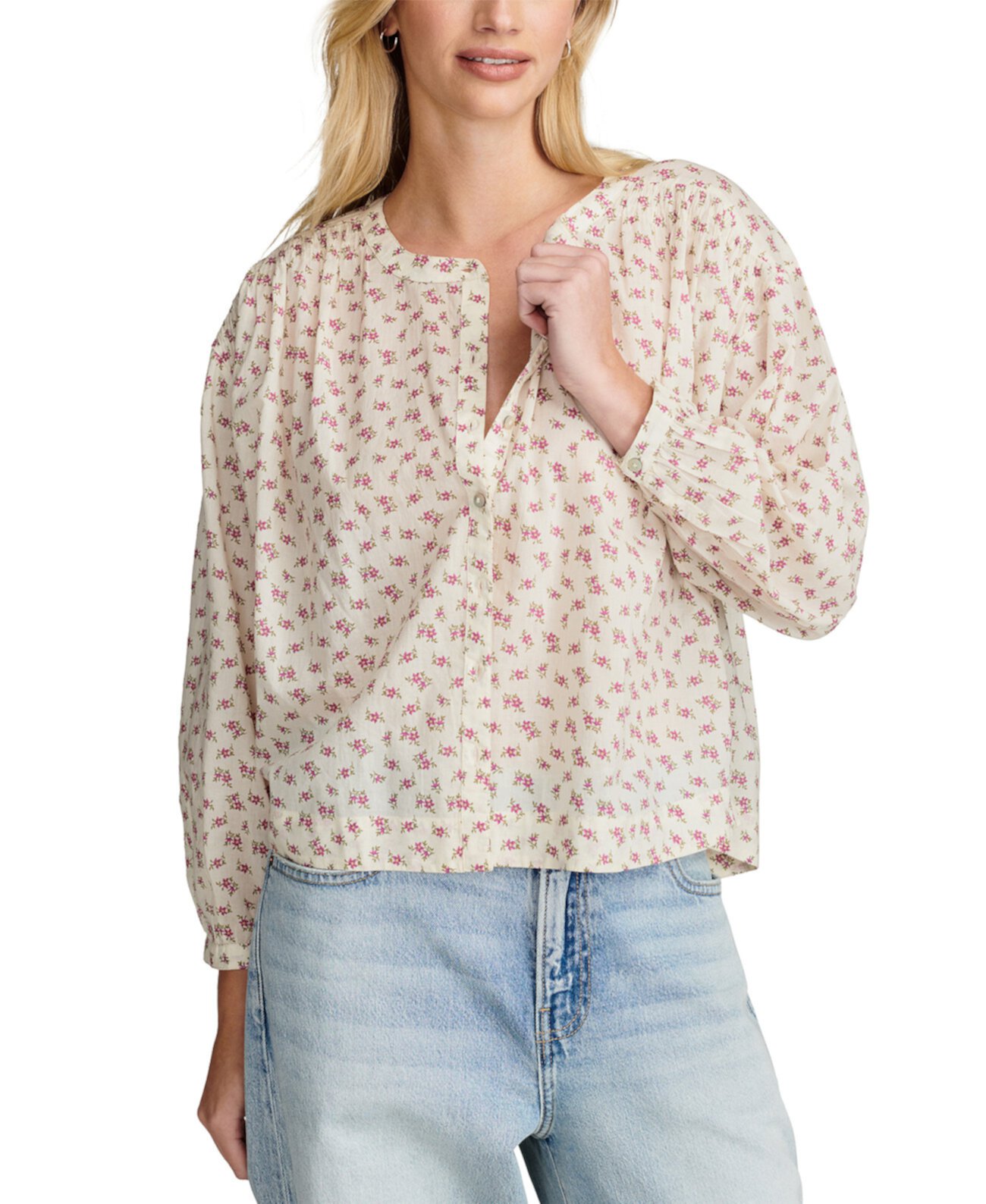 Женская присборенная блузка с цветочным принтом Lucky Brand