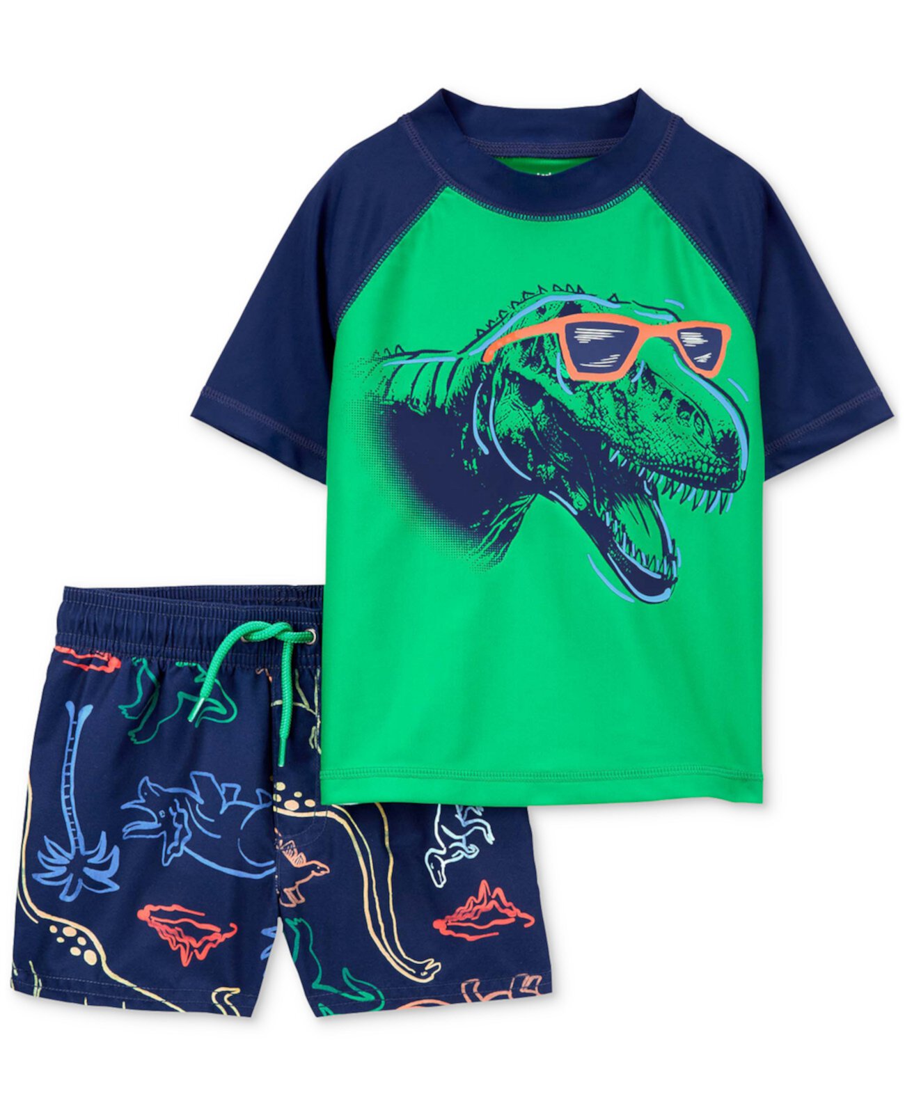 Топ для мальчиков с изображением динозавра и шорты для плавания с принтом, комплект из 2 предметов Carter's
