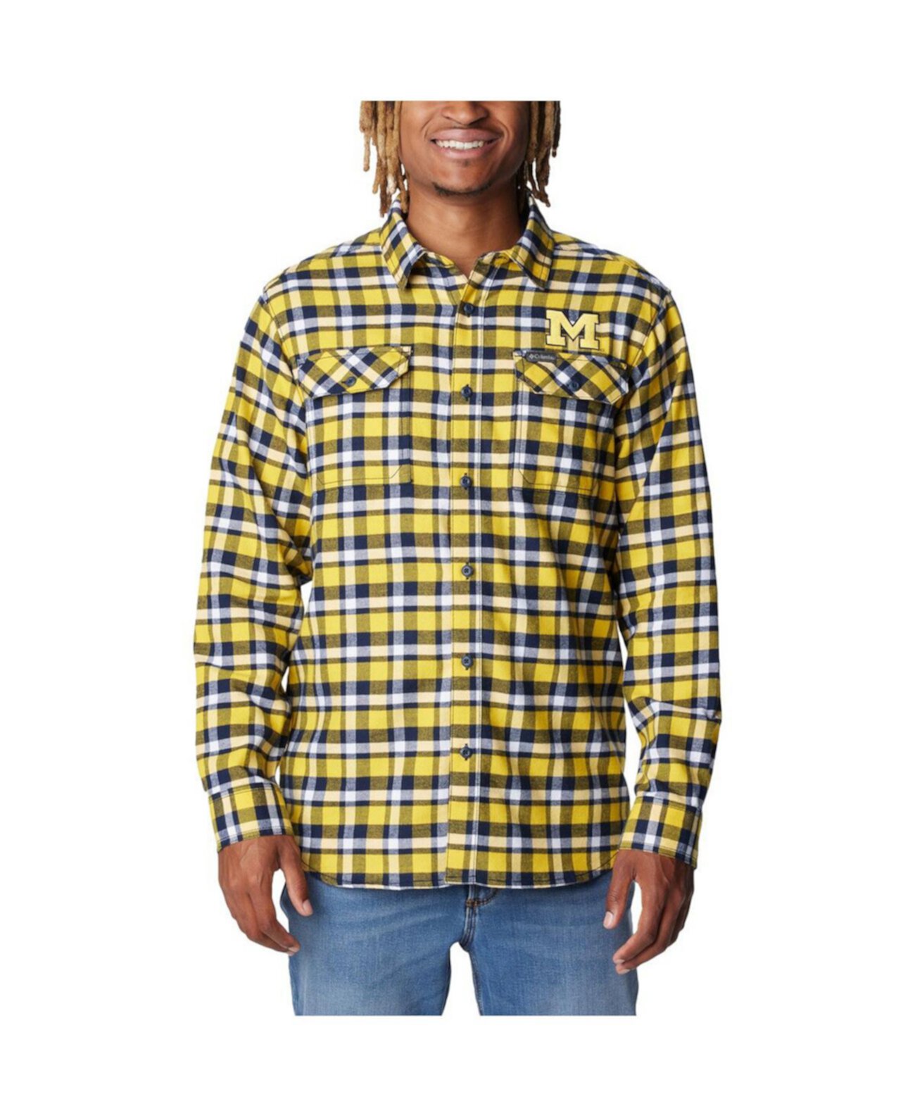 Мужская Повседневная рубашка Columbia Flare Flannel Michigan Wolverines Columbia