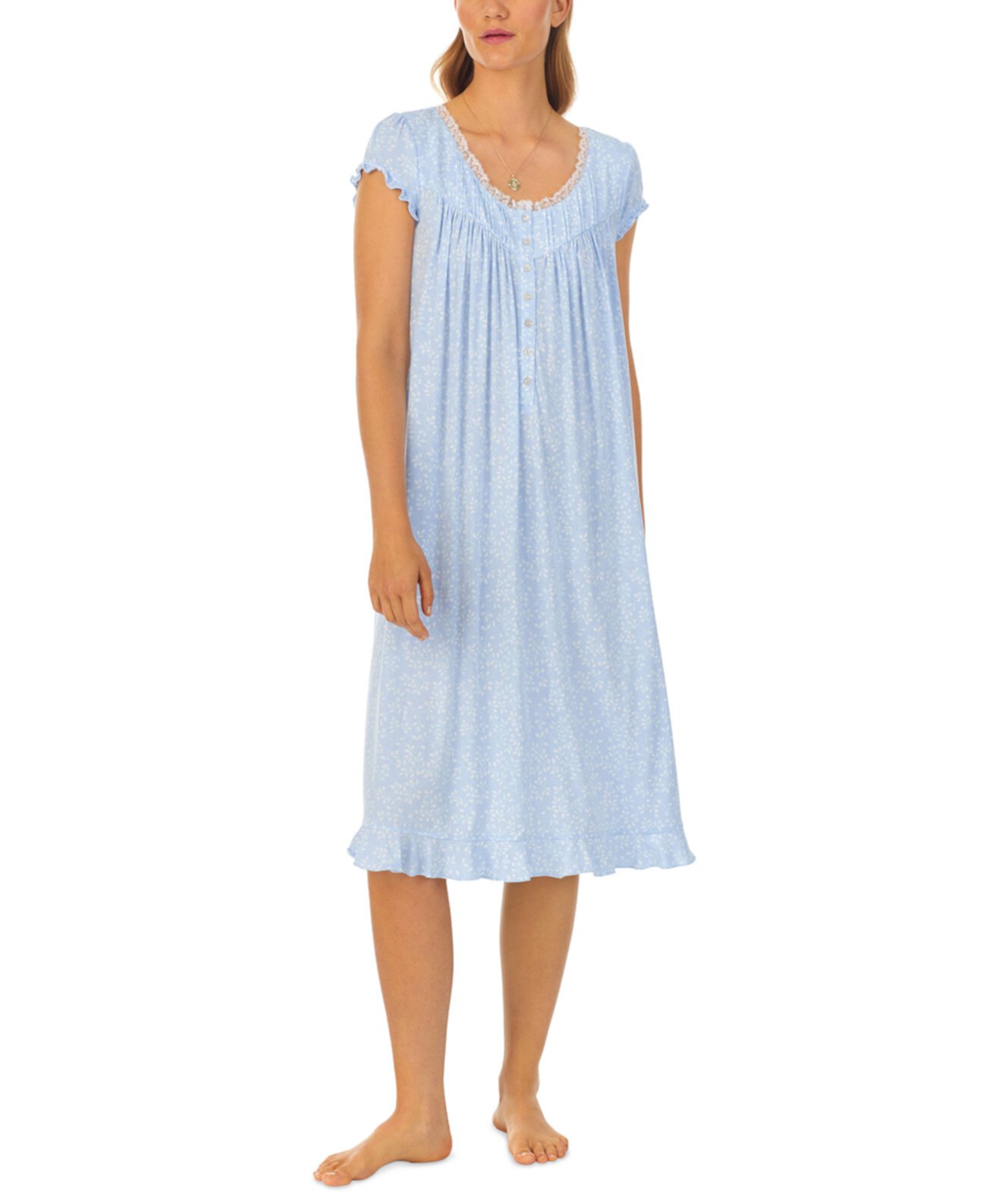 Женская ночная рубашка вальс с круглым вырезом и короткими рукавами Eileen West