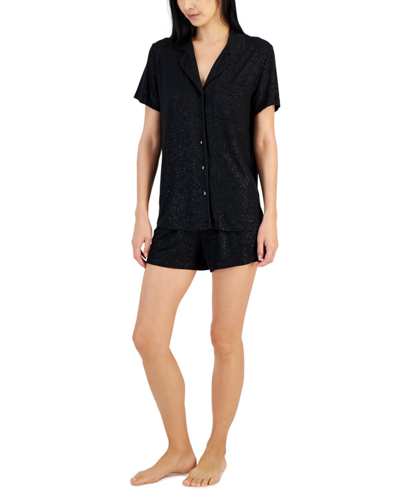 Женские 2 шт. Комплект блестящей трикотажной пижамы, созданный для Macy's I.N.C. International Concepts