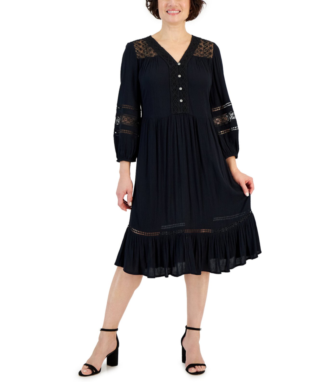 Миниатюрное платье с кружевной отделкой, созданное для Macy's Style & Co