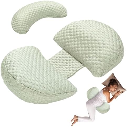 Pregnancy Pillow for Sleeping, Maternity Pillow Support for HIPS, Backs, Legs, Maternity Pillow with Detachable and Adjustable Pillow Cover Oskeray