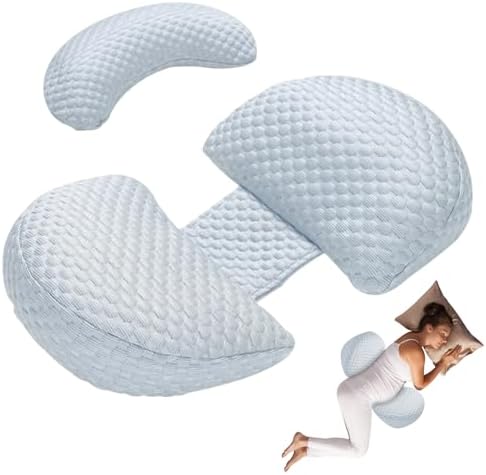 Pregnancy Pillow for Sleeping, Maternity Pillow Support for HIPS, Backs, Legs, Maternity Pillow with Detachable and Adjustable Pillow Cover Oskeray