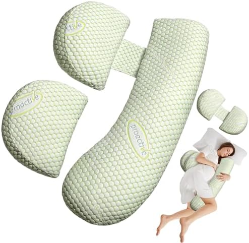 Pregnancy Pillow for Sleeping, Maternity Pillow Support for HIPS, Backs, Legs, Maternity Pillow with Detachable and Adjustable Pillow Cover Oskeray