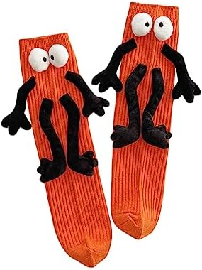 MAINESAKA магнитные носки с ручками для детей, забавные новые носки для мальчиков и девочек, носки средней длины с 3D куклой и большими глазами, дружба, От 1 до 12 лет MAINESAKA