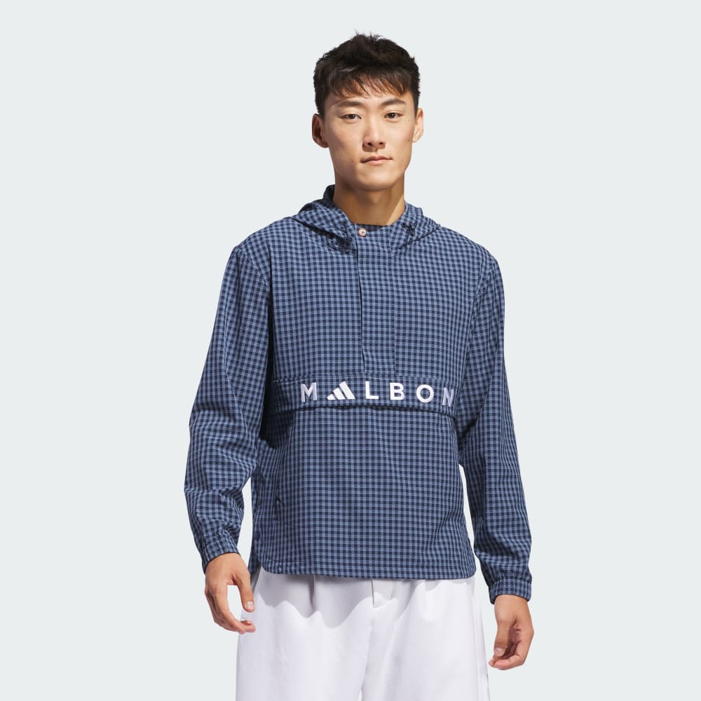 Худи-анорак adidas x Malbon с наполовину застегивающимся воротником для гольфа, изготовлен из 70% переработанных материалов Adidas performance