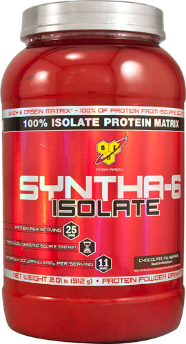 Протеиновый порошок Syntha-6 Isolate 25 г белка, 11 г ЭАА, шоколадный вкус, 24 порции Bsn