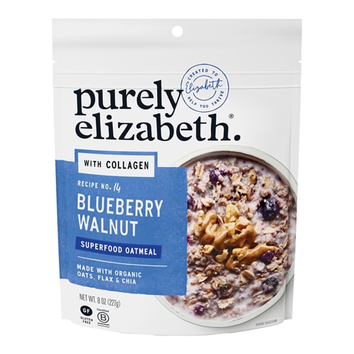 Gluten Free Superfood Oatmeal with Collagen Flax & Chai Blueberry Walnut -- 8 oz Purely Elizabeth