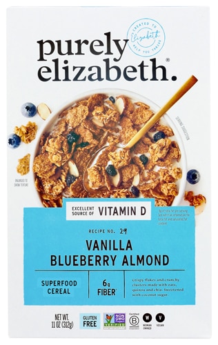 Superfood Cereal Gluten Free Vegan Non-GMO Vanilla Blueberry Almond -- 11 oz Purely Elizabeth