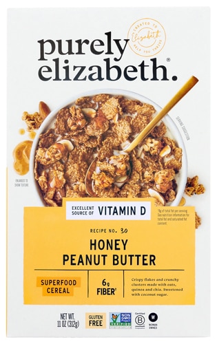 Superfood Cereal Gluten Free Vegan Non-GMO Honey Peanut Butter -- 11 oz Purely Elizabeth