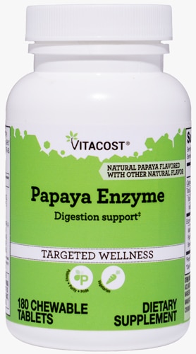 Papaya Enzyme -- 180 Chewable Tablets (Жевательные таблетки) Vitacost