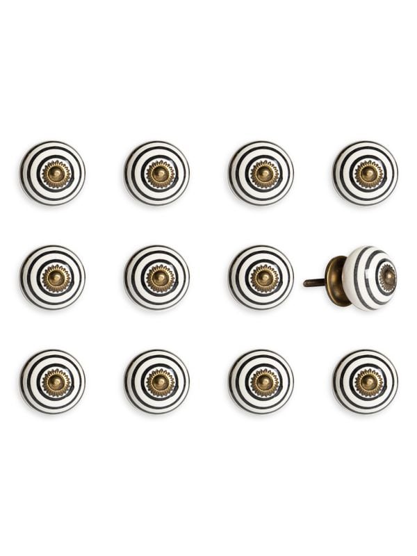 12-Piece Ceramic Cabinet & Door Knob Set KNOB IT