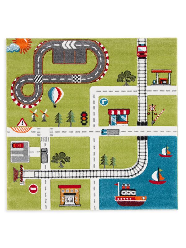 Carousel Kids Railroad Play Accent Rug Safavieh