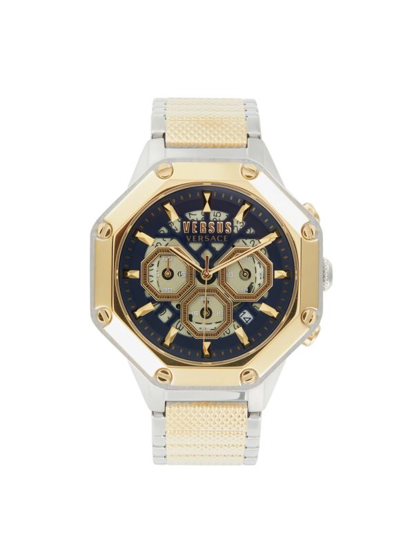 Двухцветные часы-браслет Palestro из нержавеющей стали с хронографом Versus Versace